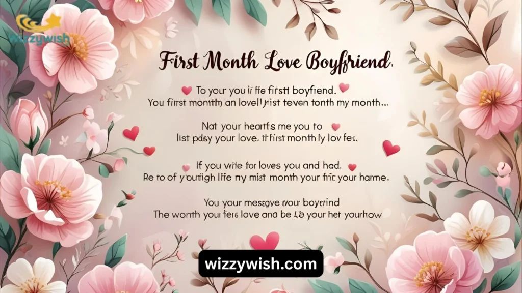 Heartfelt First Month Love Messages for Boyfriend